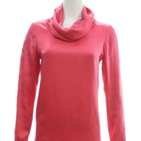 DRUMOHR PINK SILK COWL NECK BLOUSE SIZE 2 - Picture 1 of 5